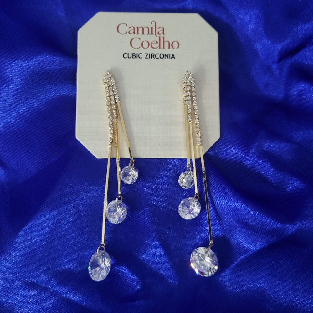Camila Coelho Gold and Silver Dangle Earrings